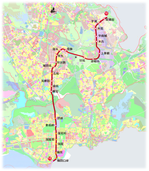 深圳地铁十号线路图图片