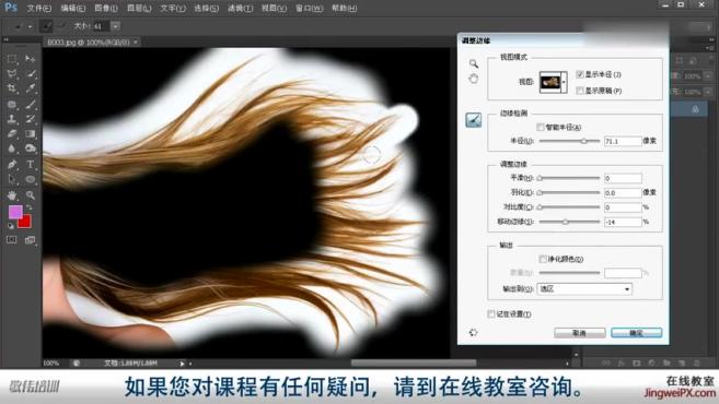 [图]敬伟ps教程全集（41-80集）敬伟ps教程全集（p41. b01_初级抠图2_调整边缘抠头发）_2019728122446