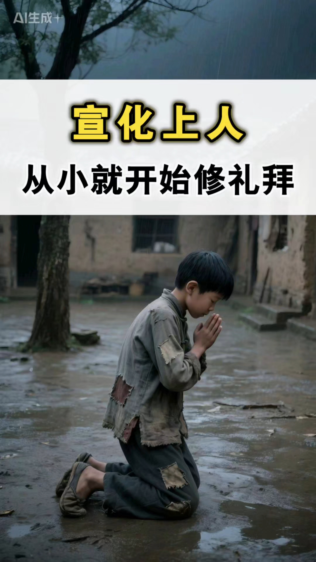 宣化上人从小就开始修礼拜#阿比甲当嘎#感恩#礼拜#磕头#跪拜
