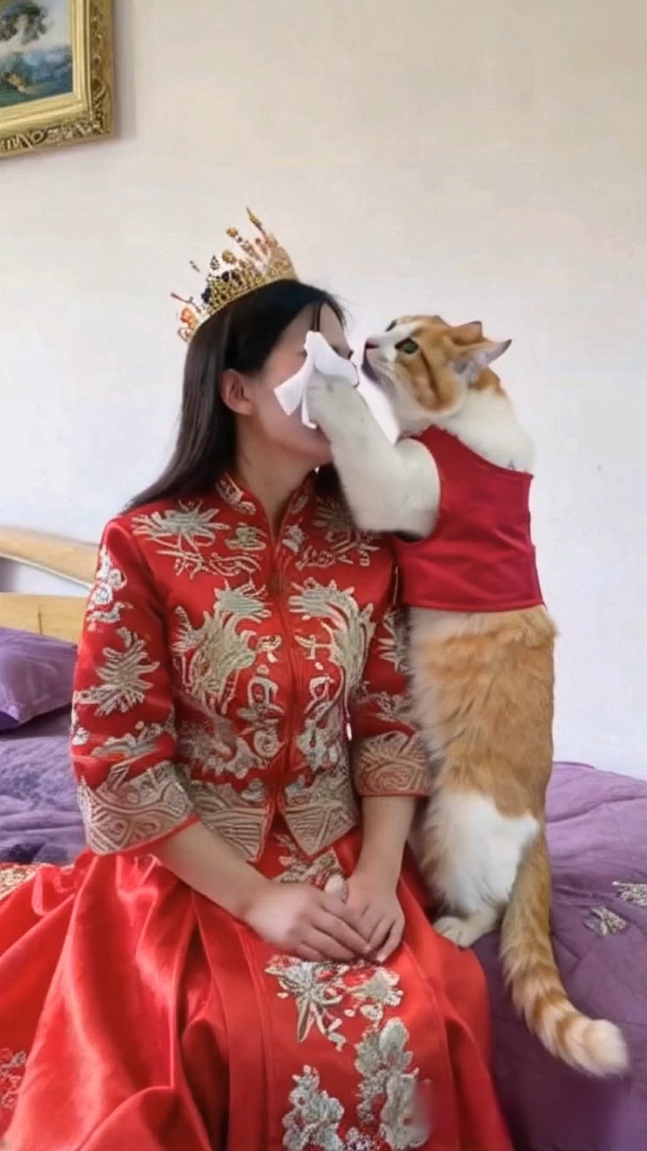 老猫的老婆结婚照片图片