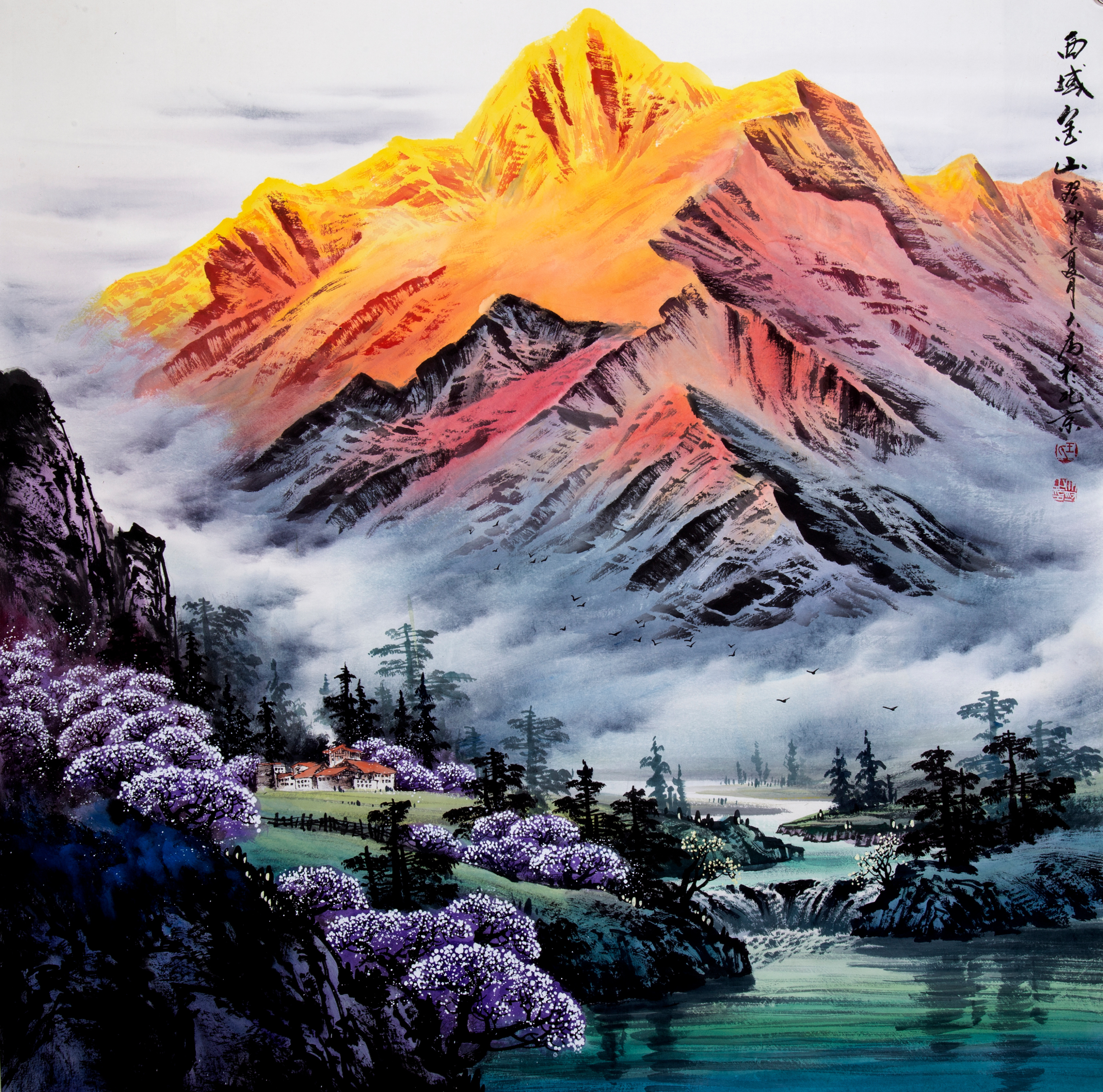 艺术的诗意流转:著名画家王大为朱砂与墨色的奇妙交融