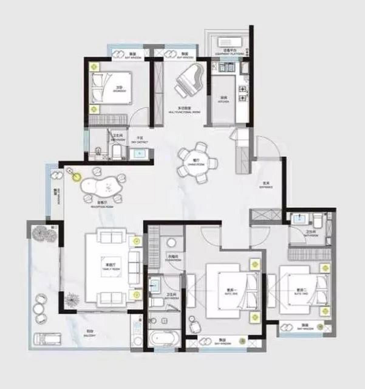 同样是180平米的户型,你更喜欢哪一个呢?