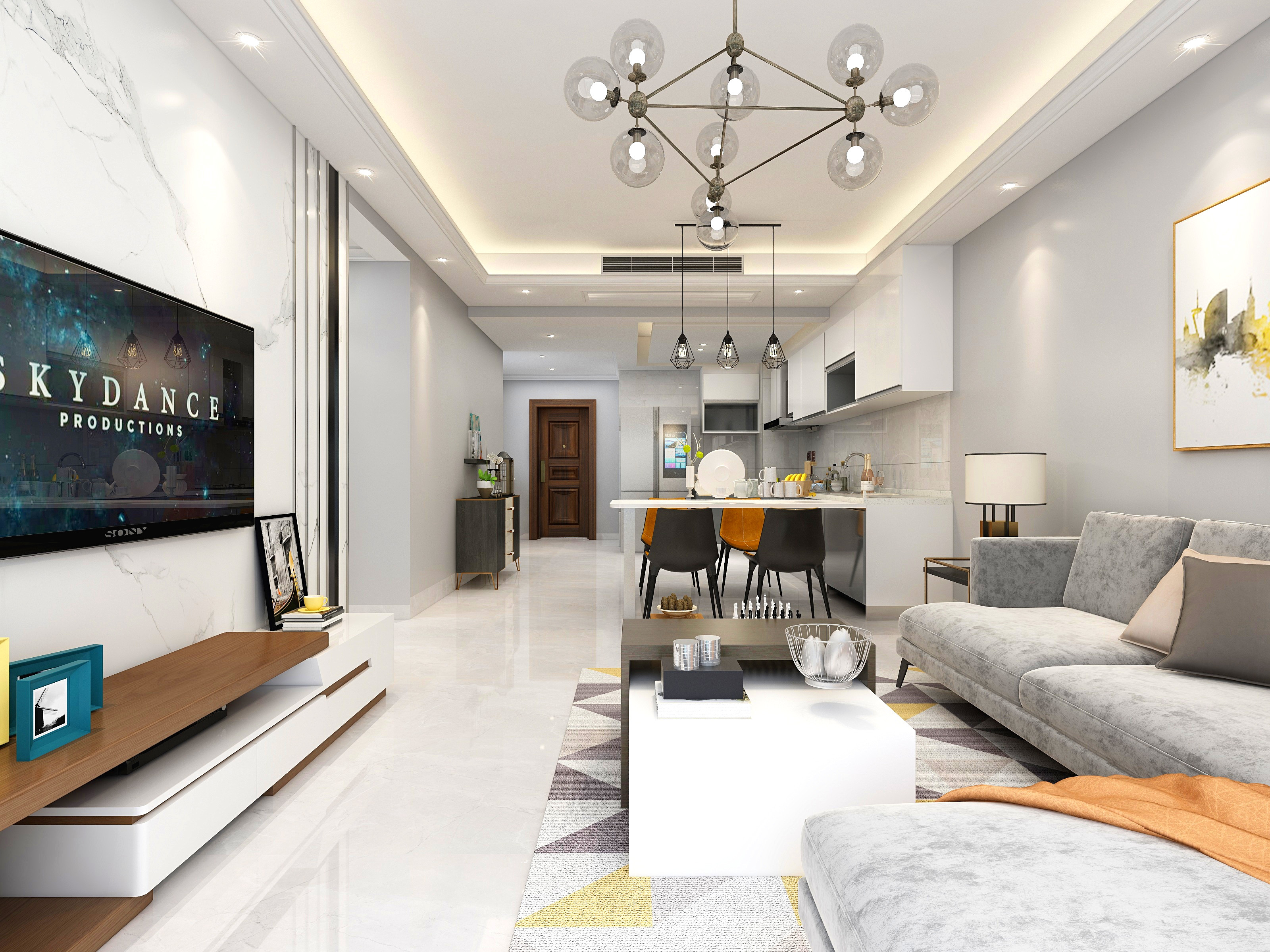 深圳装修:98㎡现代简约风设计,宝安海安苑