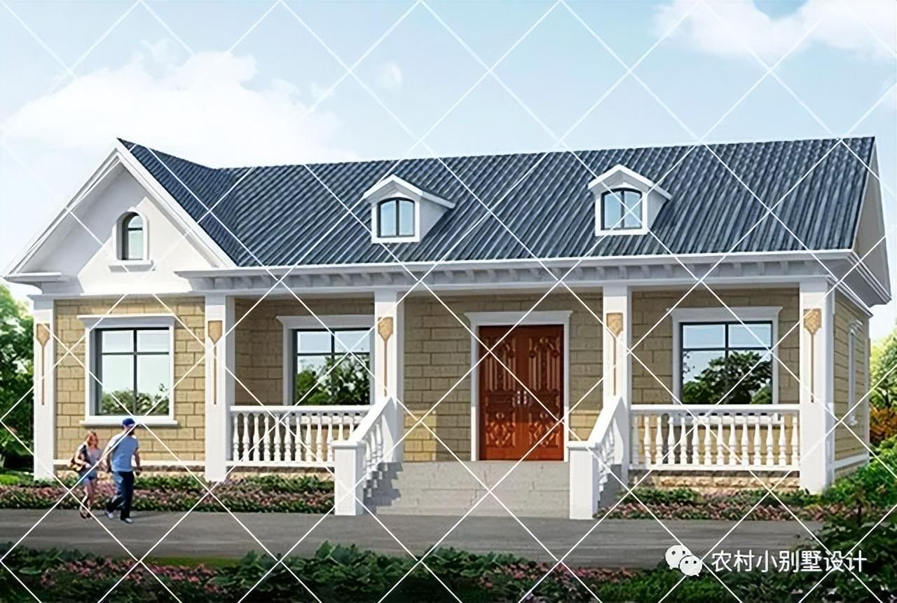 40套一层农村自建房别墅,左右对称布局好,经济大方南北方都能建