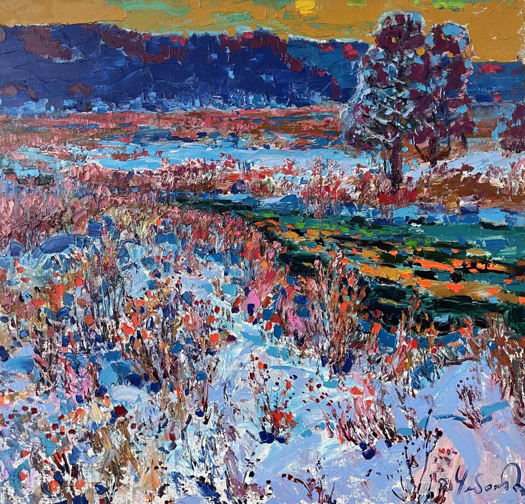 凌乱的小笔触,色调舒缓,丰富艳丽的色彩油画,美极了