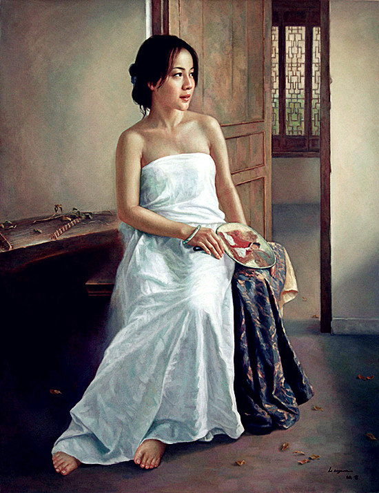 艺术家李丝云人体油画中的东方美女!