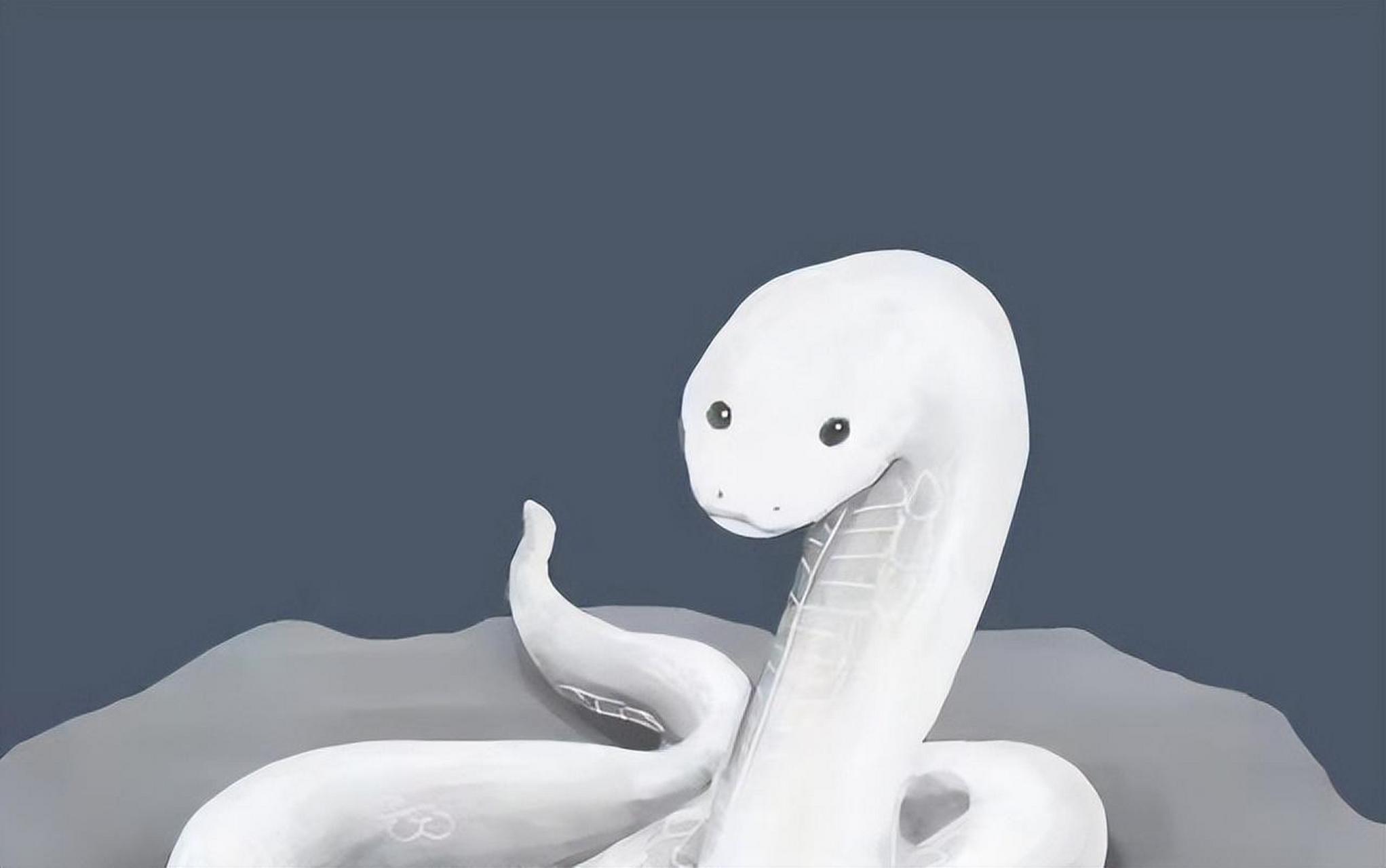 古时,一个单身汉上山采药时,遇见一条巨大的白蛇,被丹顶鹤啄伤.