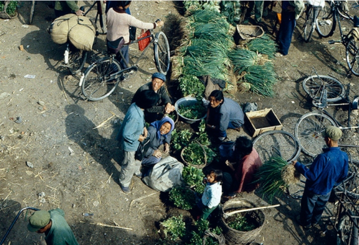 1983年的東北集市:蔬菜山貨遍地,拉貨基本靠馬車