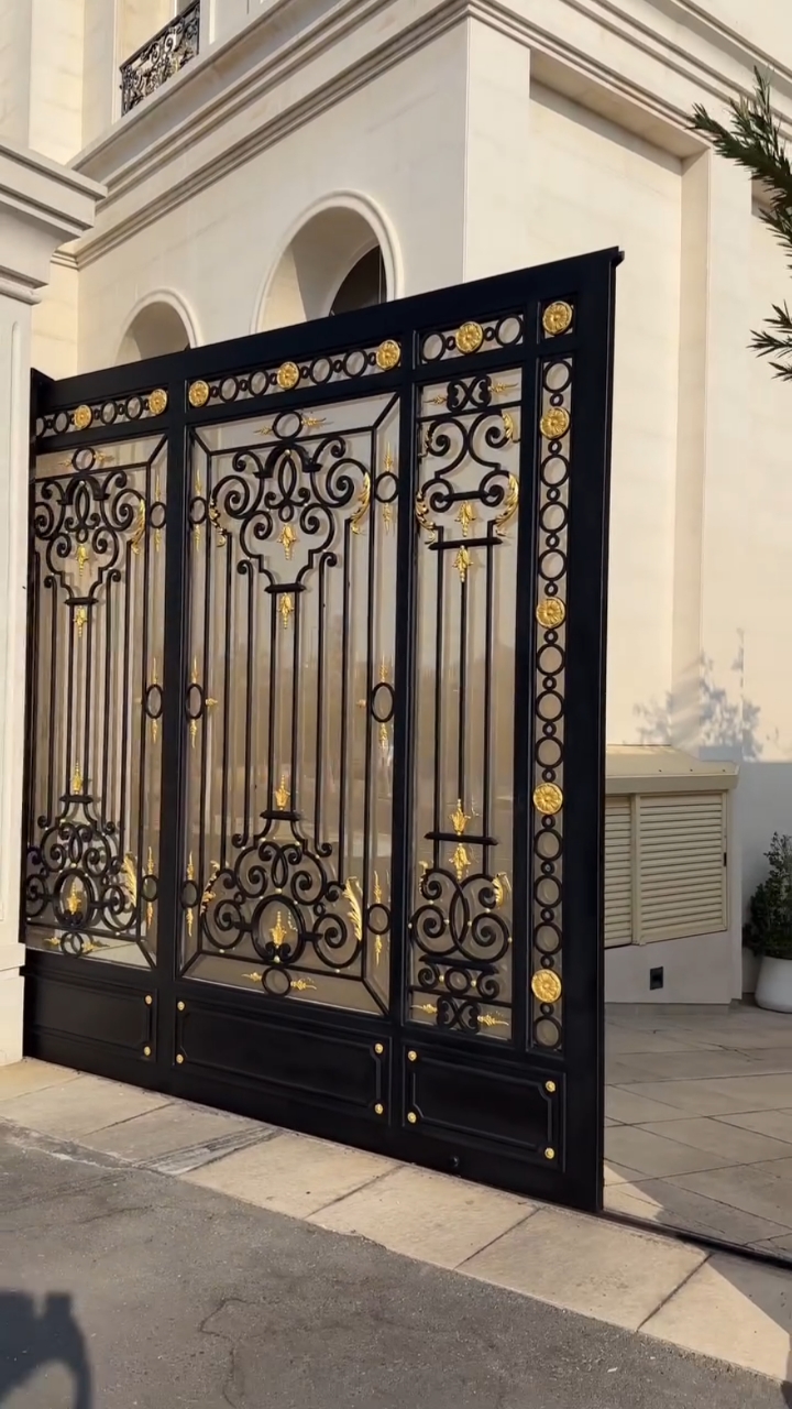 铁艺庭院门电动平移门安装