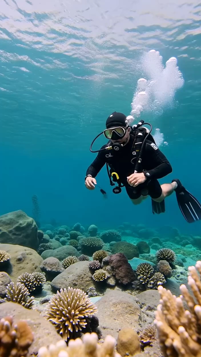 男子深海捕鱼鱼群突然浮出：画面让人惊叹