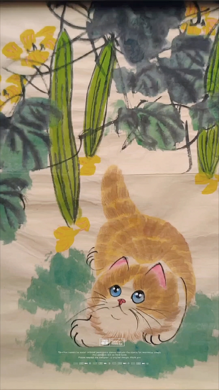 齐白石老爷子画的猫,呆萌可爱,非常的灵动