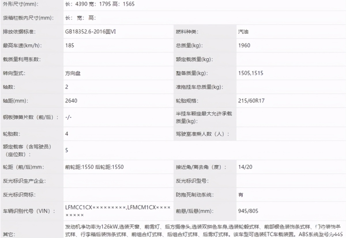 丰田奕泽参数配置表图片