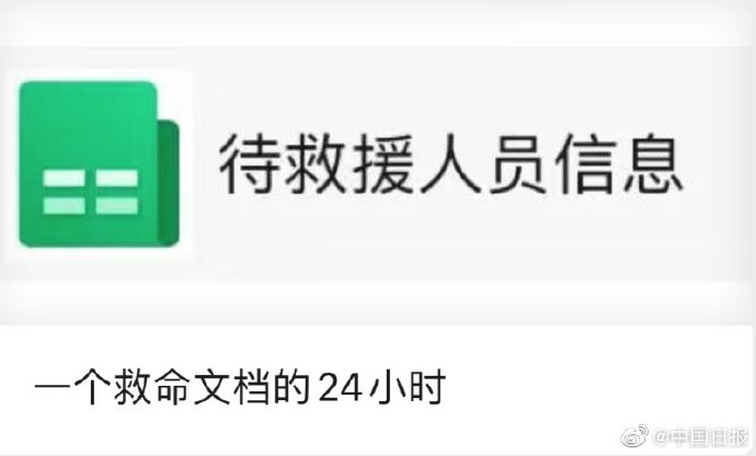 3000多人得到救助 一份"救命文档"写下的民间史诗