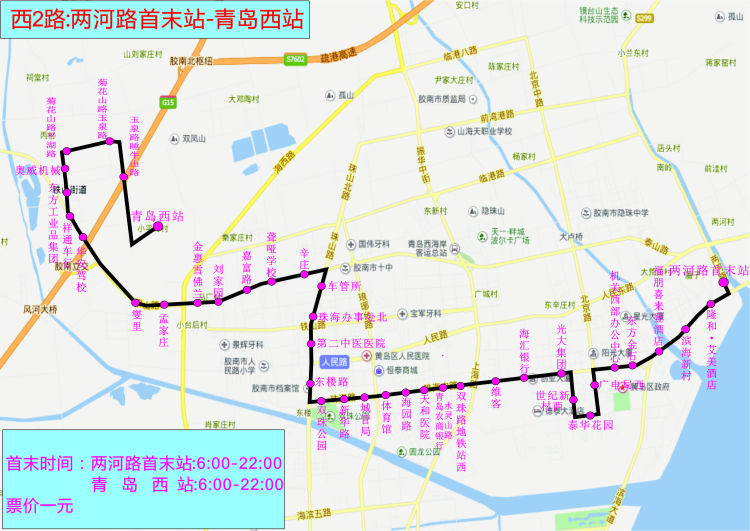 胶州市公交车路线图图片