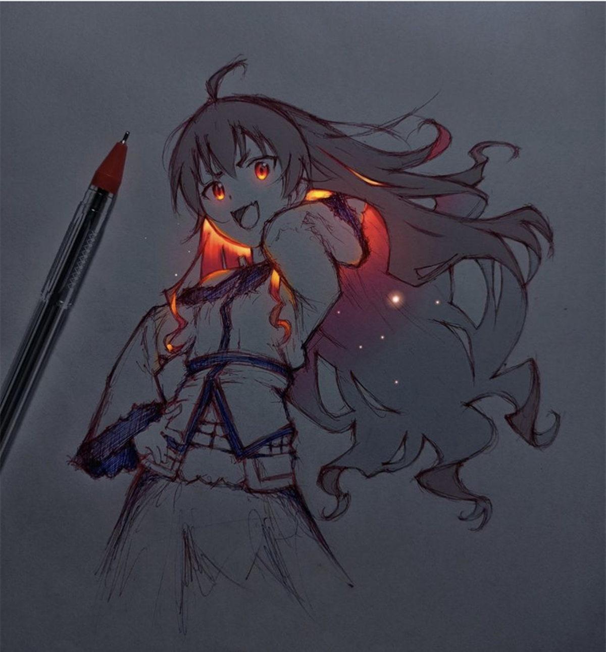 当动漫人物部分特征加了高光,整个人物好像从纸上活了过来一样