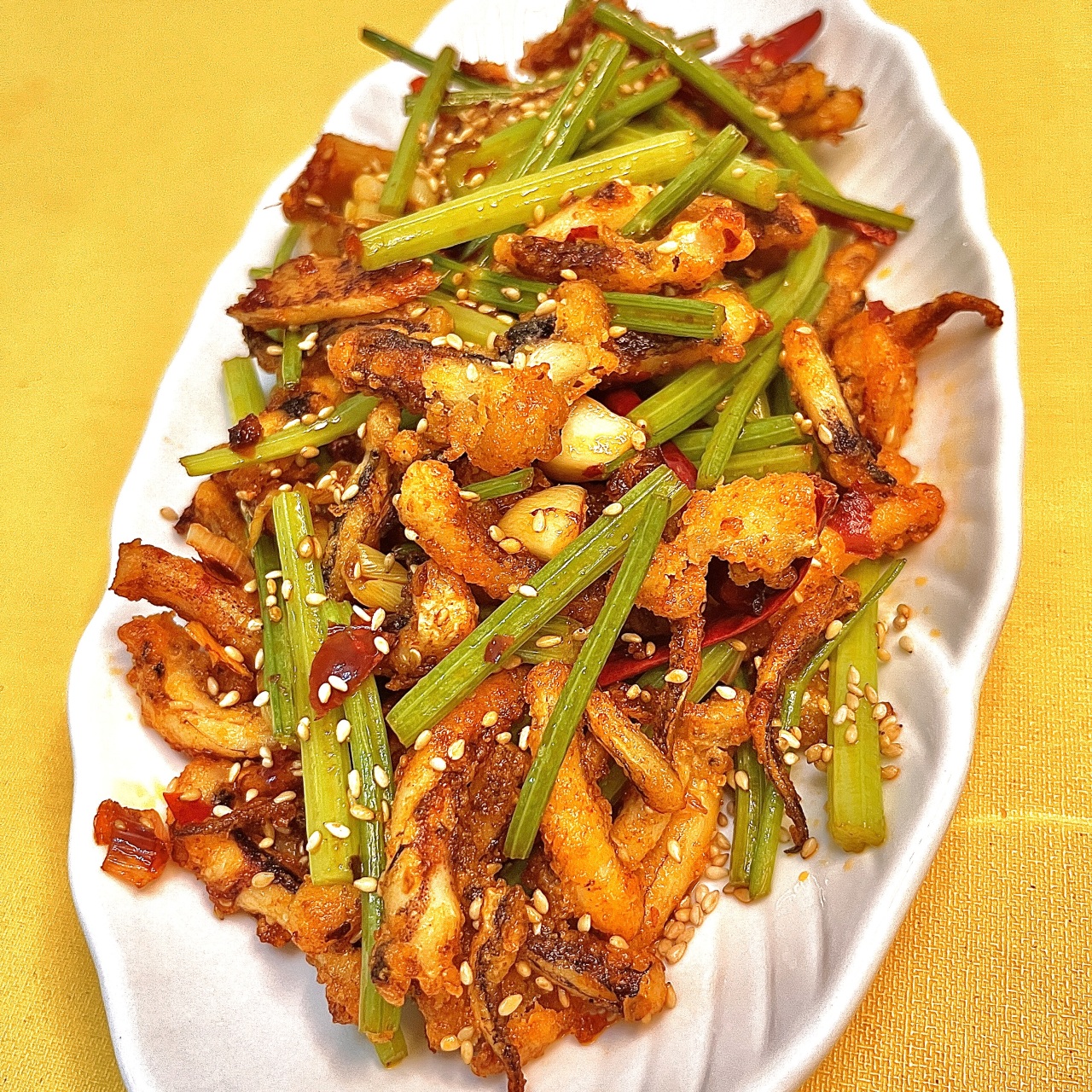 "天津菜家常菜:干煸鱿鱼须!