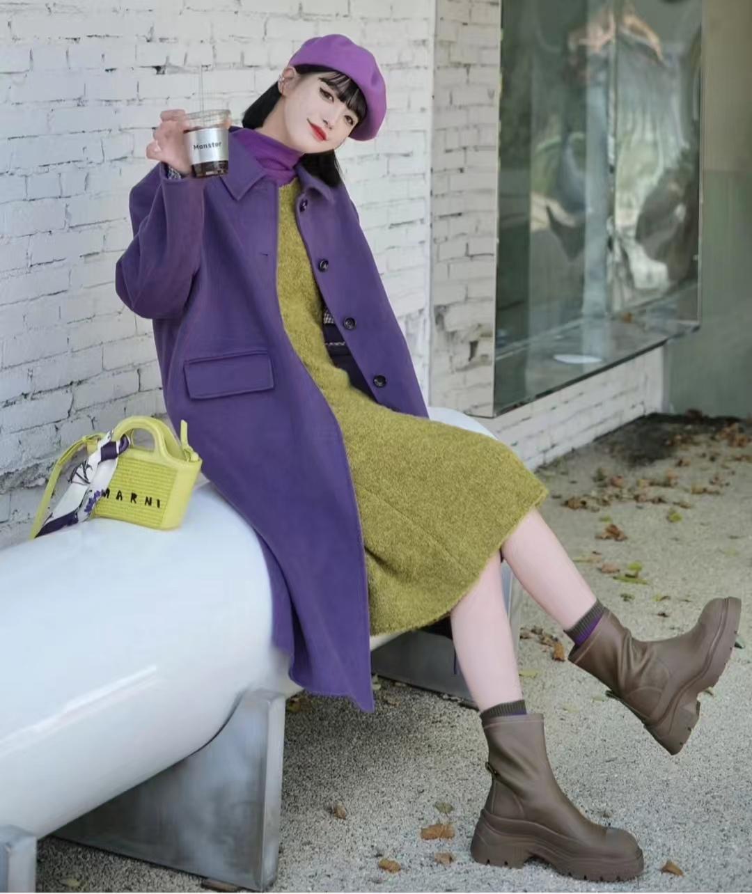 绿色搭配紫色时尚又显眼,自带奢华属性