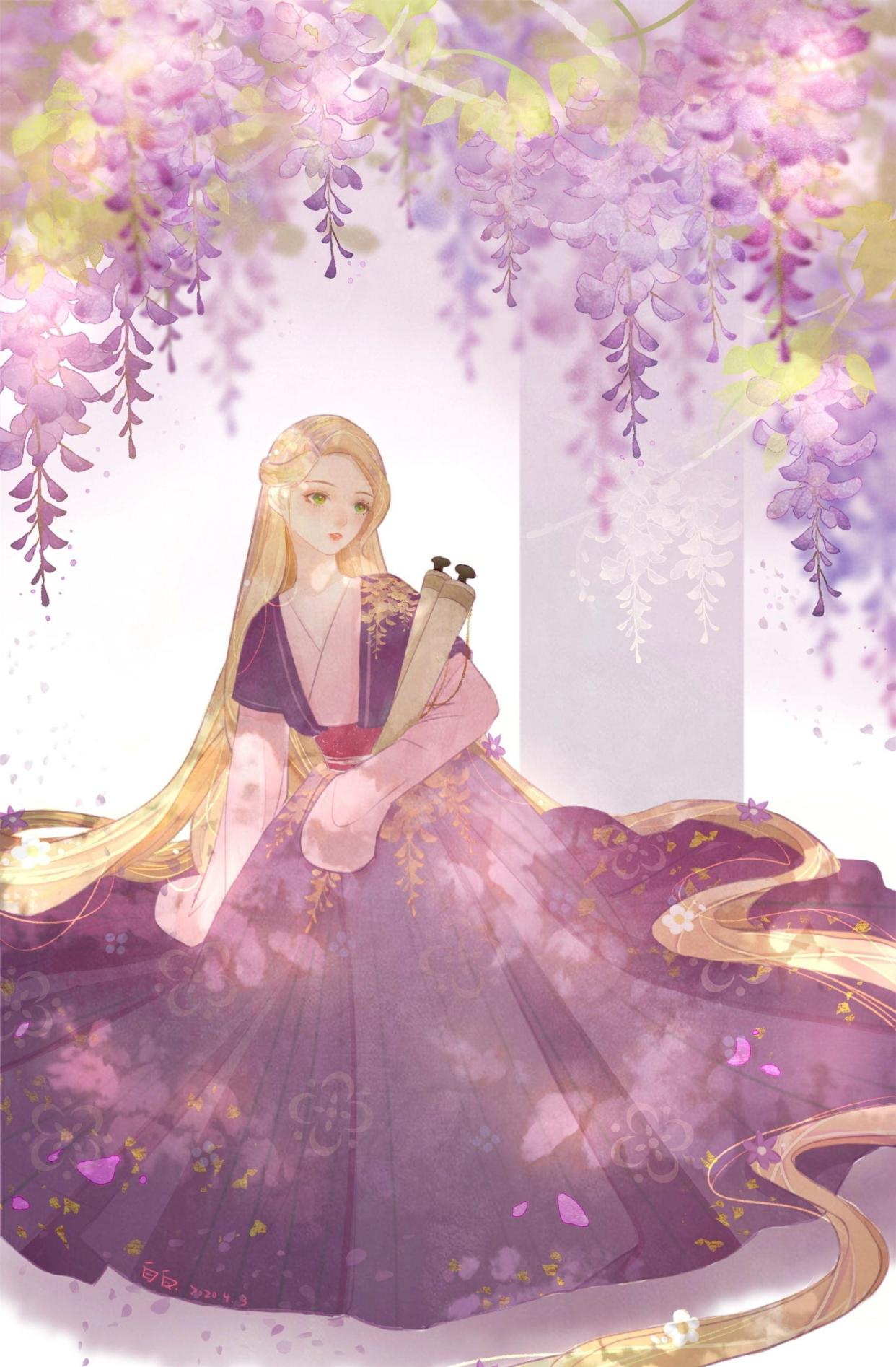 迪士尼公主变"古风美人",乐佩汉服温柔优雅,艾莎女王让人意外