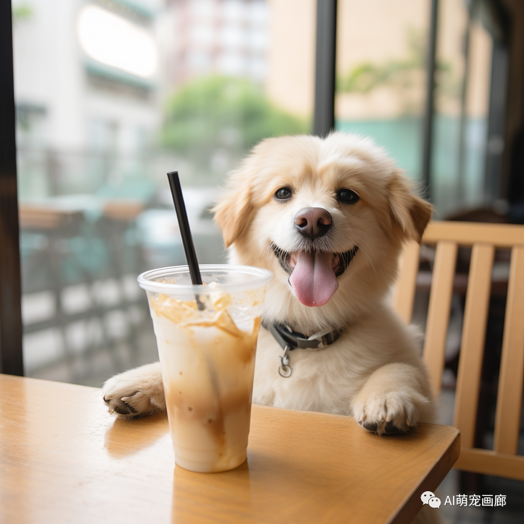秋天的第一杯奶茶,狗狗们也来凑热闹!