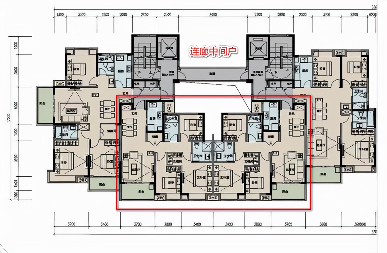 两梯四户的户型图大全图片