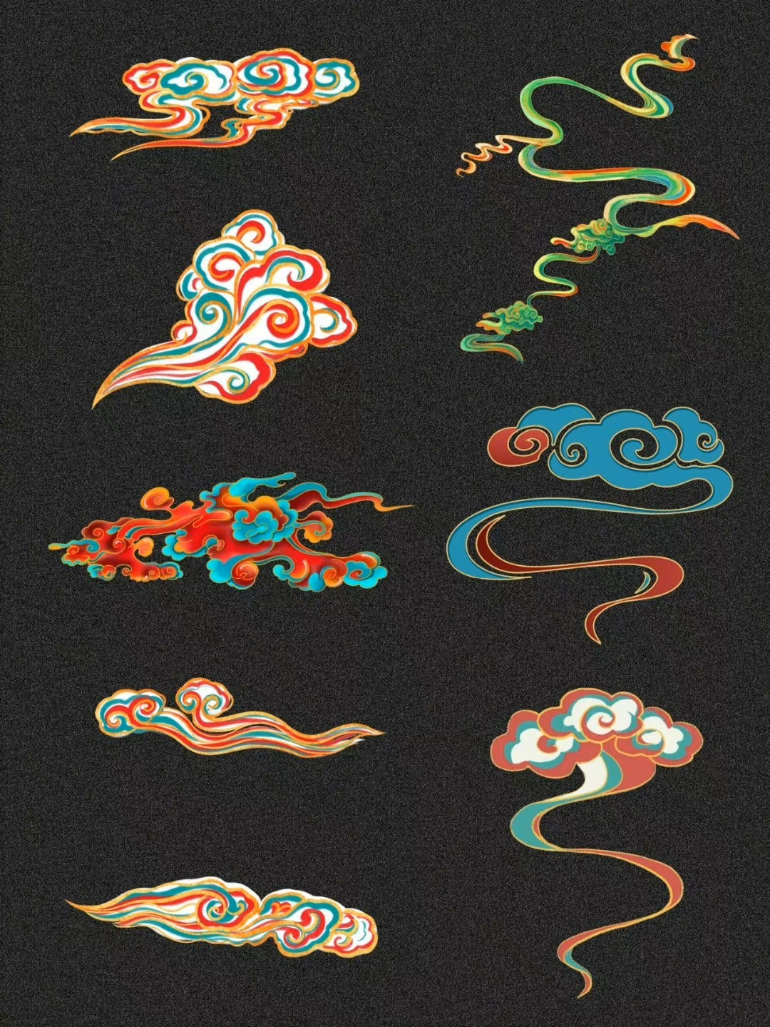 磨金石干货分享敦煌素材飞天鹿花纹祥云