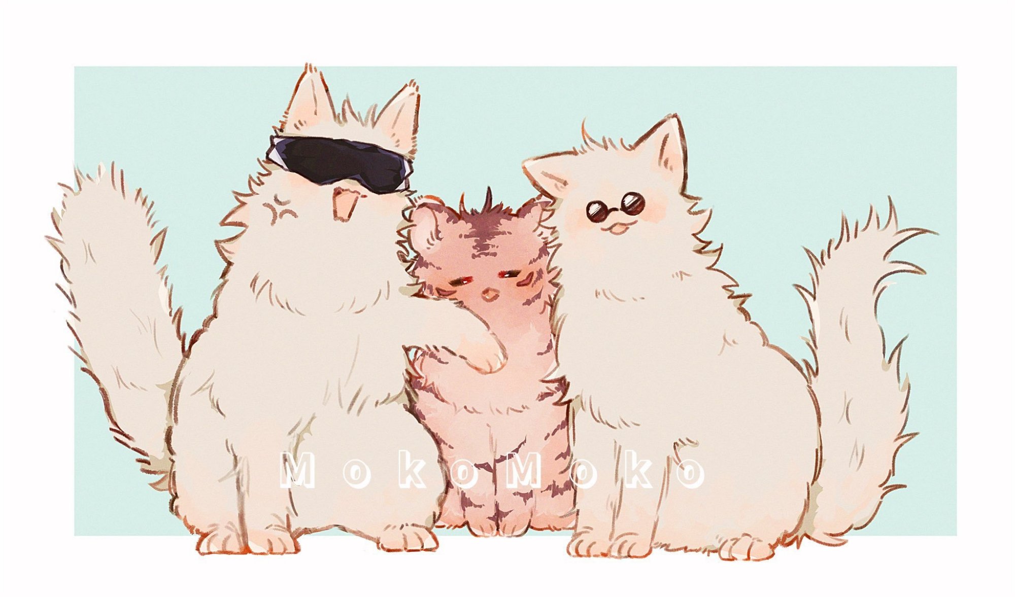 咒术回战全员猫化,五条悟老师眼神迷人,虎杖才是真正的团宠