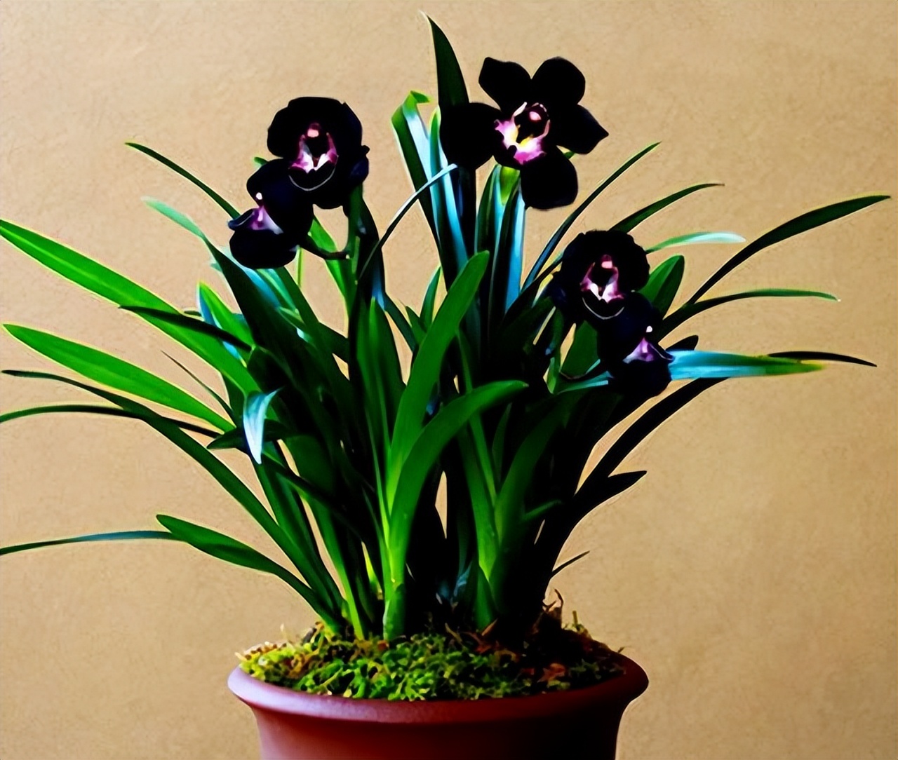 墨兰新宠"黑雪姬",黑杆黑花,花色神秘,花香四溢,好养易活