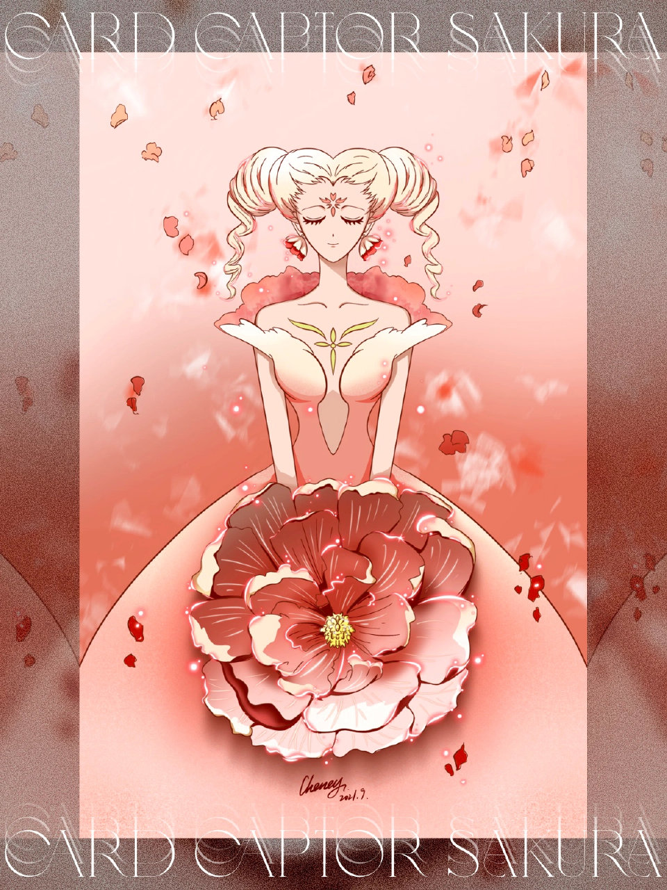 画师绘制《魔卡少女樱》库洛牌,花牌明艳美丽,树牌温柔细腻