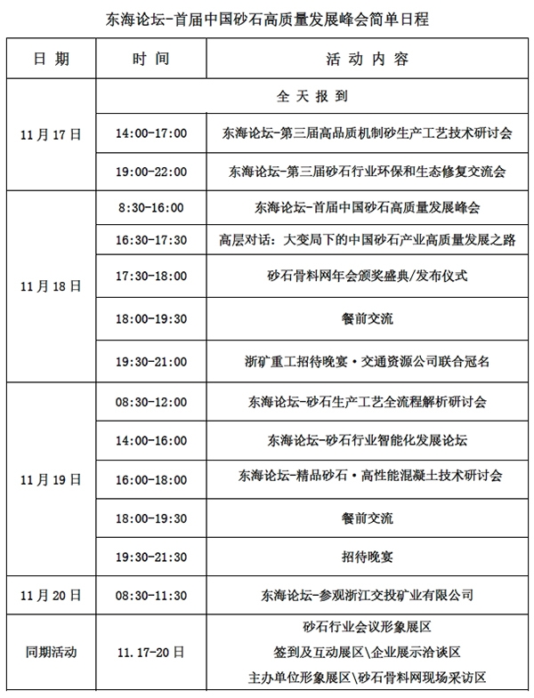 东海论坛-首届中国砂石高质量发展峰会将11月在舟山召开
