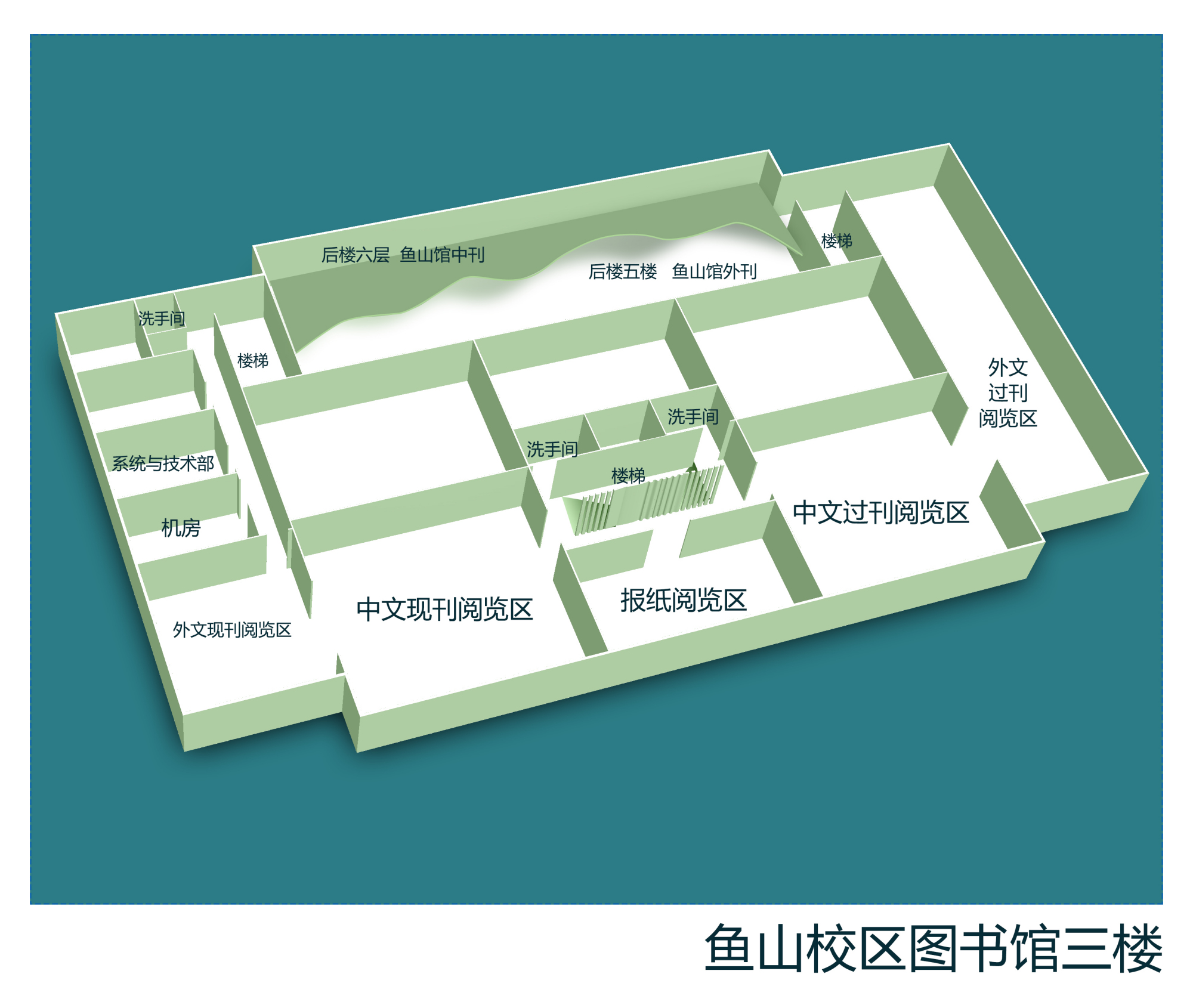 鱼山校区图书馆布局图(图书馆网站)