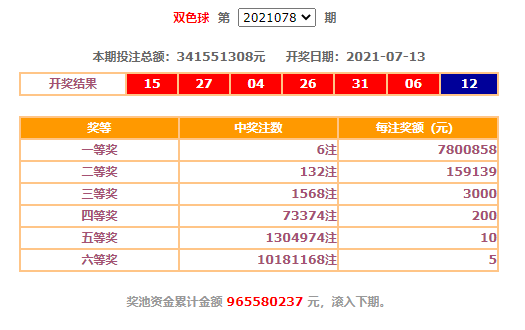 双色球2021078图片