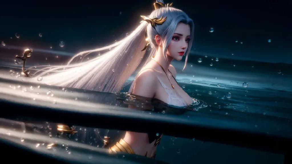 斗破苍穹:韩月美如画,银白长发霸气学姐