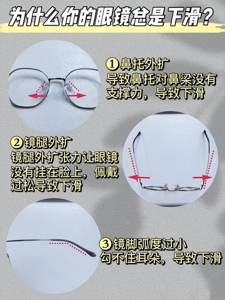 眼镜总是从鼻子上滑下来,有没有什么固定方法?