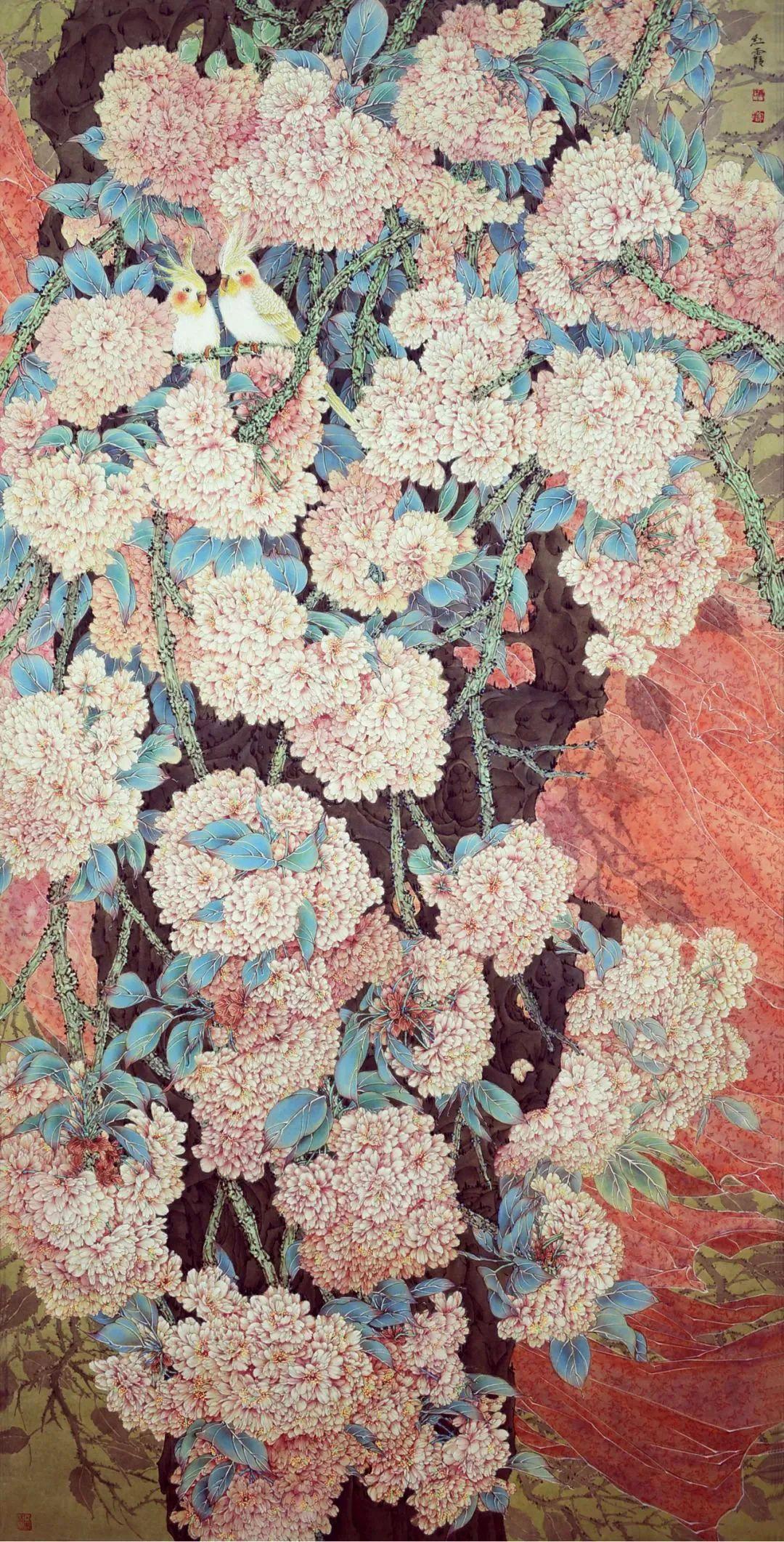 「津门网」繁花似锦——齐红霞工笔花鸟画艺术