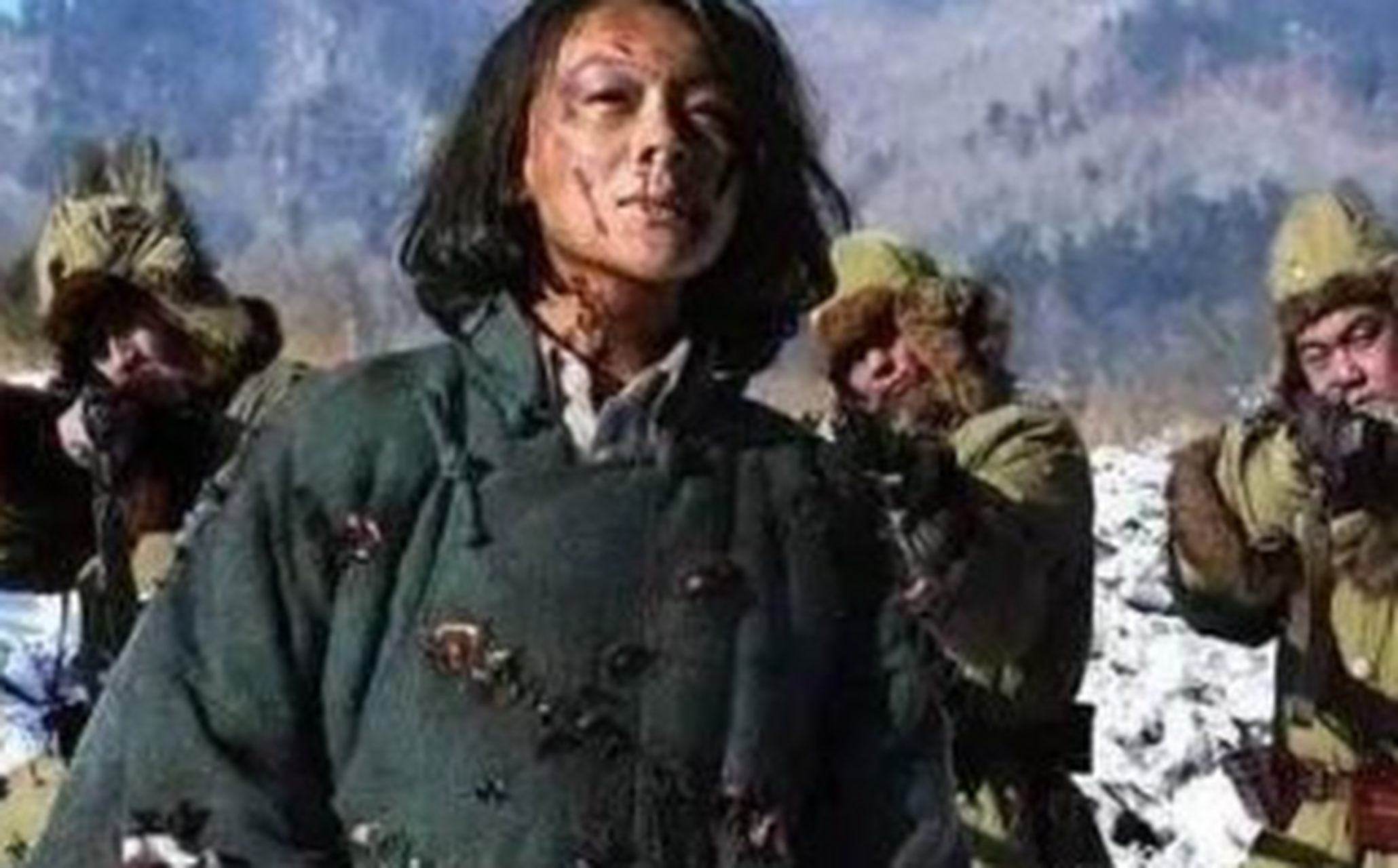 刑场上寒风凛冽,日军将徐德兰的衣服扒光后绑在木桩上,鬼子军官倒提着