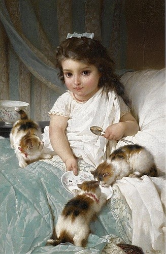 艺术名画︱古典油画大师眼中的猫咪作品
