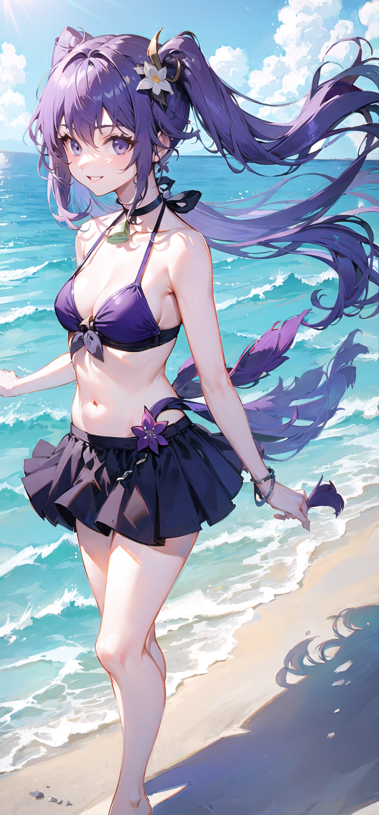 刻晴泳衣精美壁纸,来自ai绘图的魔法!015