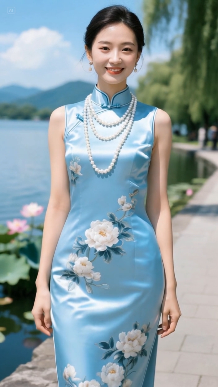 旗袍美人姿态优雅美丽动人