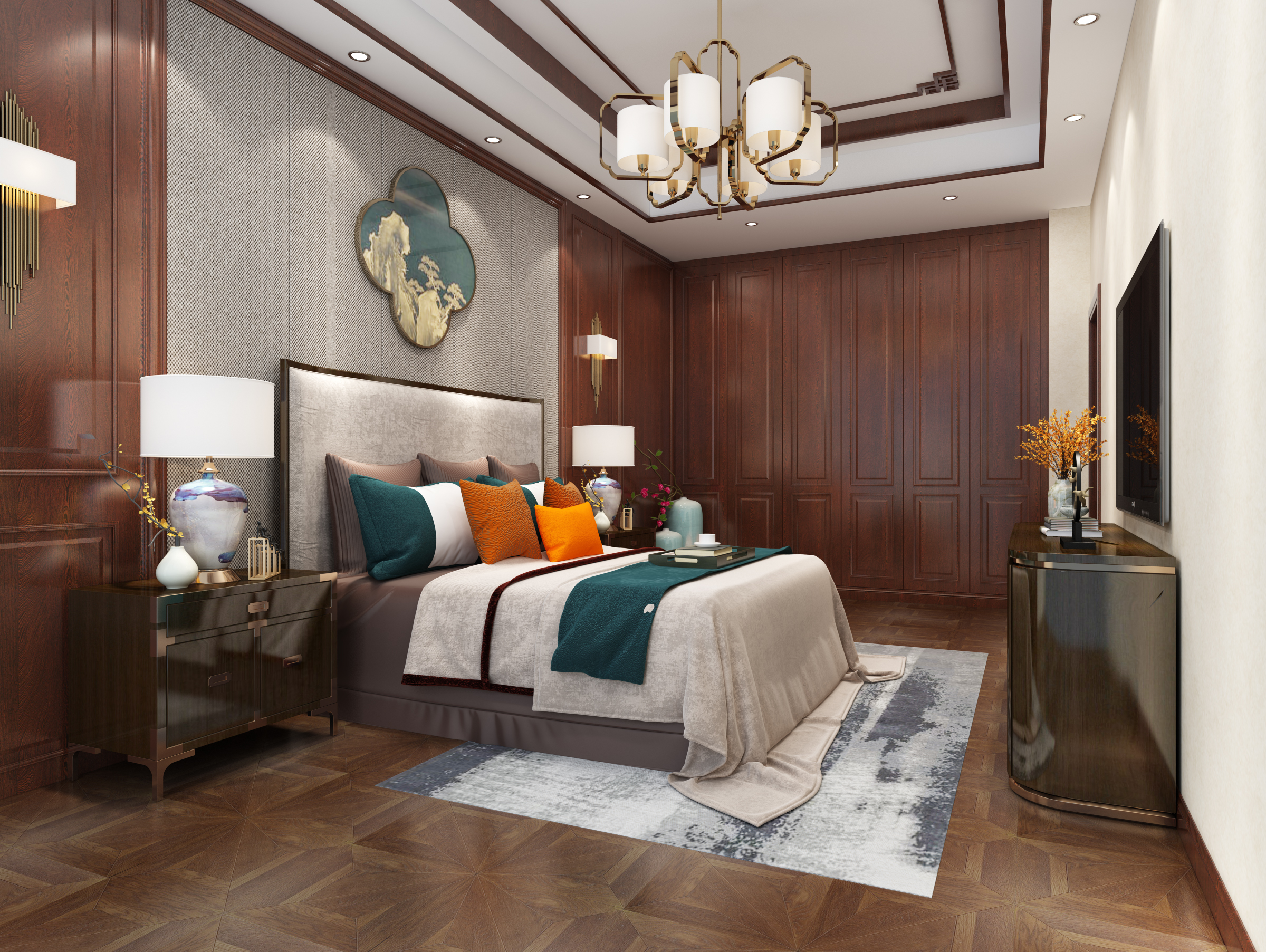 翠漾花岸650平中式风格别墅装修案例