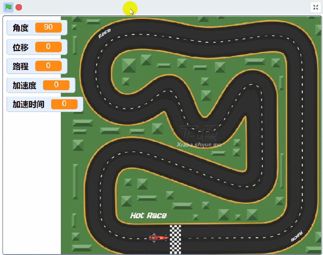 scratch编程自制赛车小游戏脚本代码教程教案