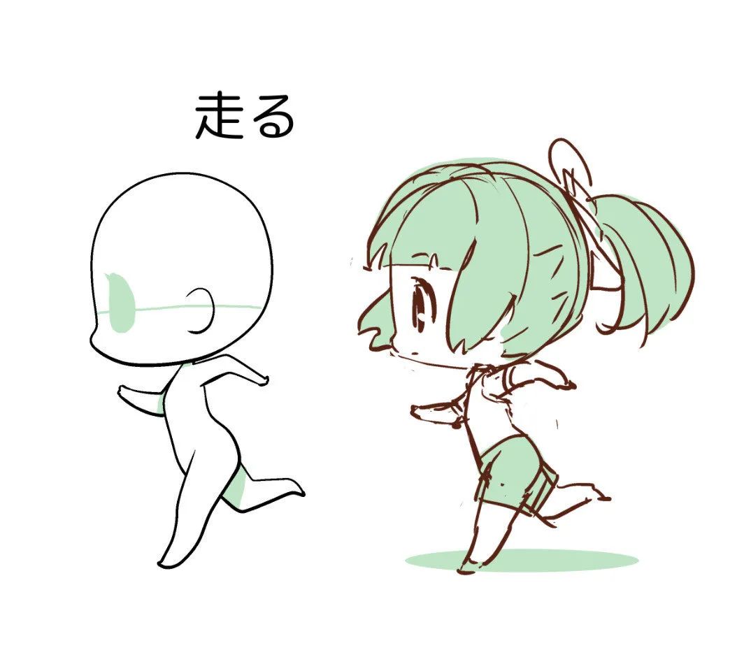 绘画素材可爱值拉满大触教你画俘虏人心的q版少女姿势