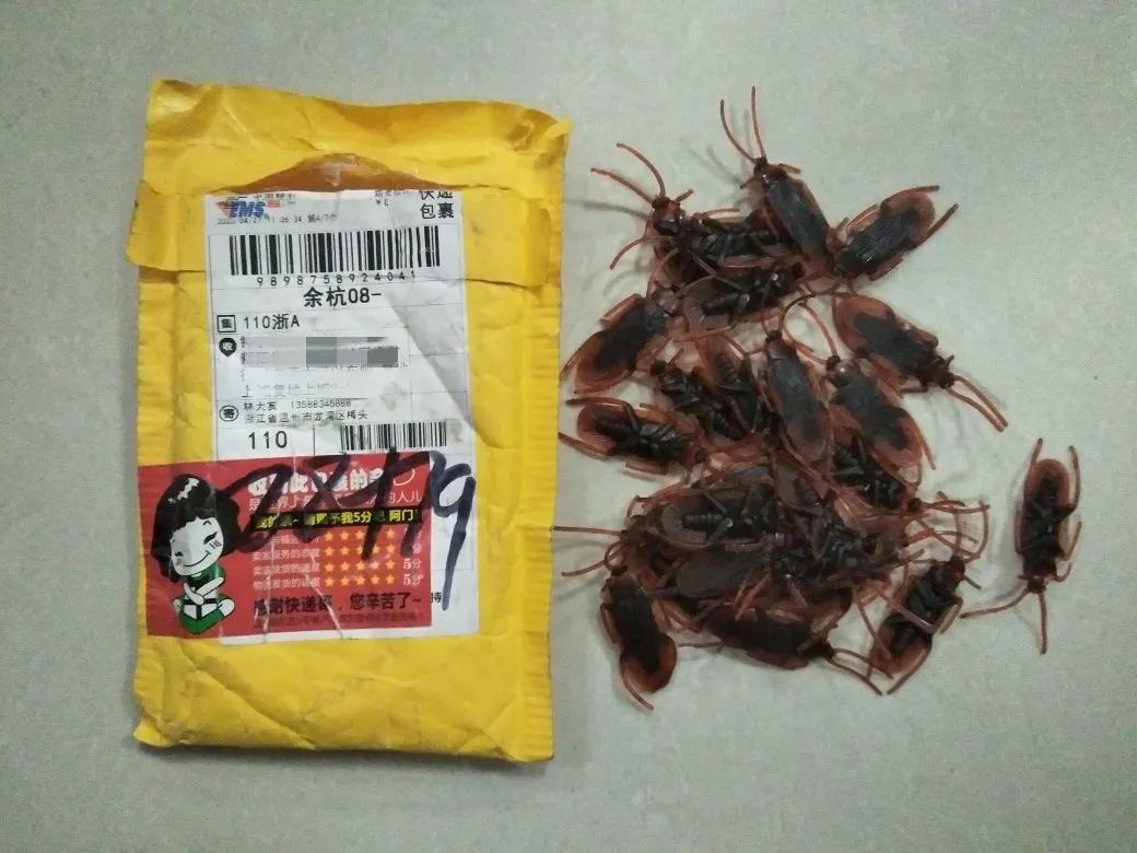 恐吓男子给老婆取快递当场吓傻！一个“奠”字花圈，还有近百只蟑螂