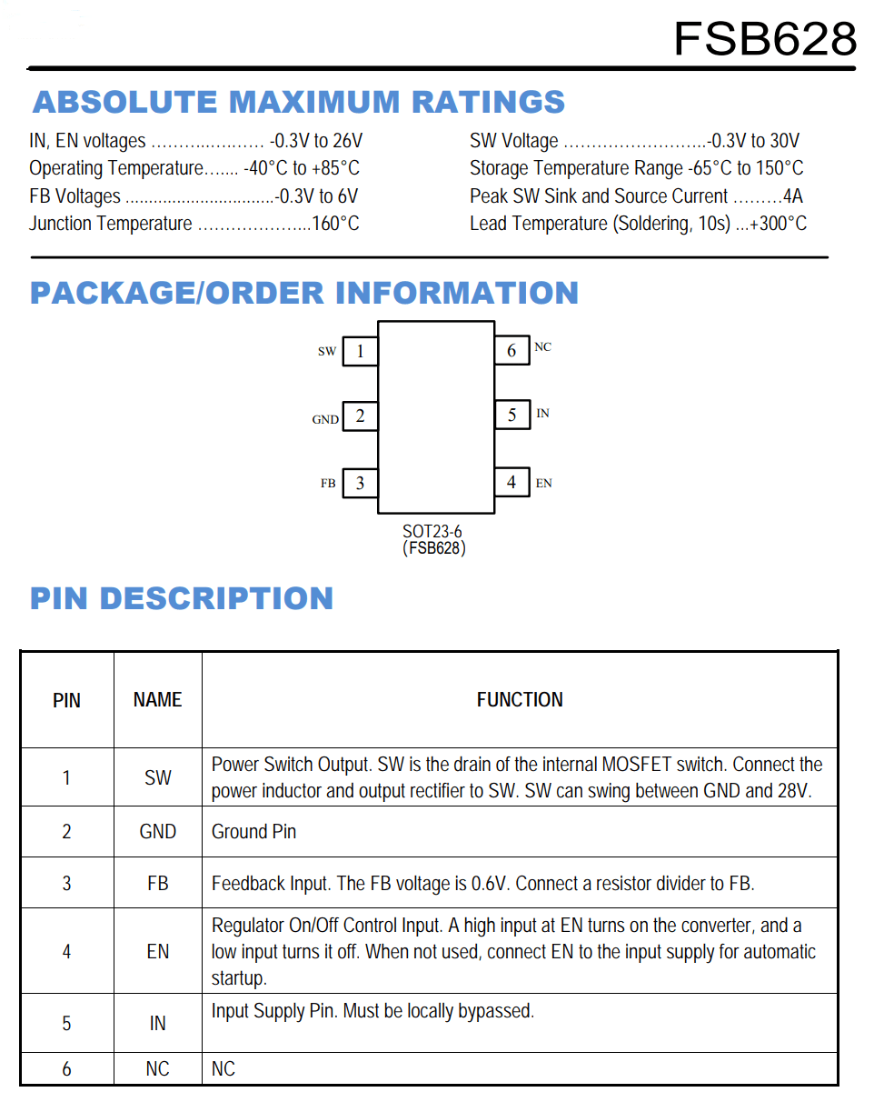 1608b电源芯片引脚参数图片