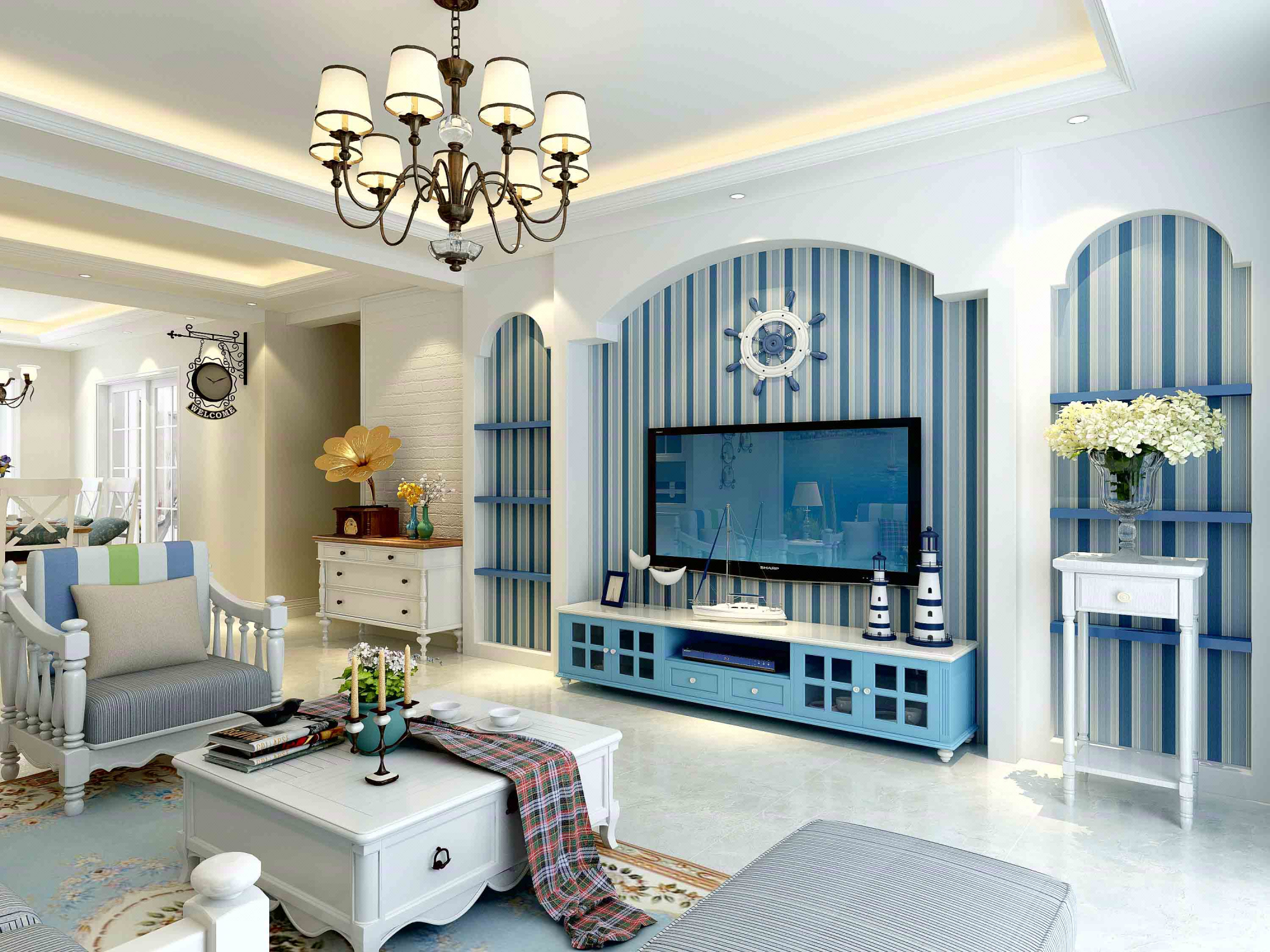 关于地中海风格电视背景墙设计,这几点你需要了解,让家装更简单