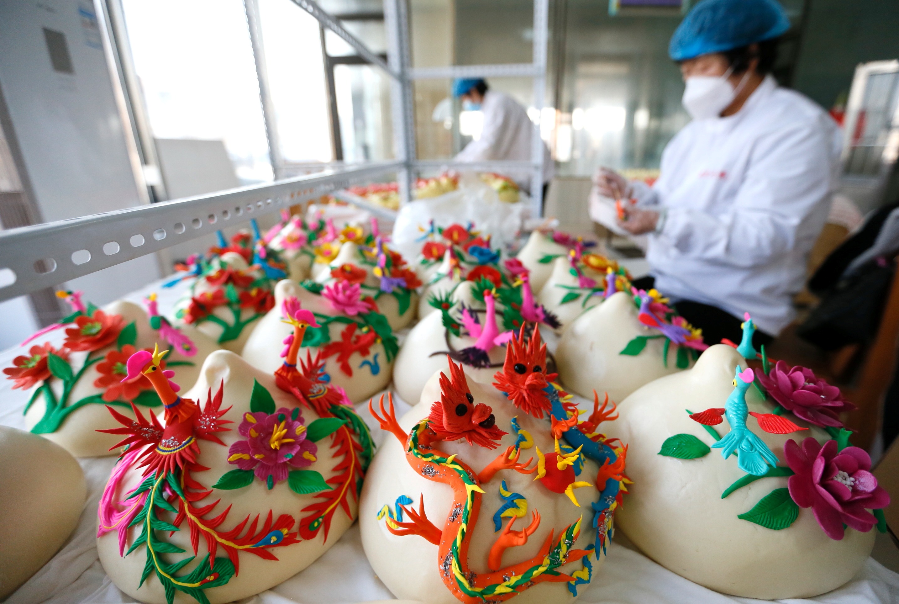 山东即墨:手工"花馍" 迎佳节