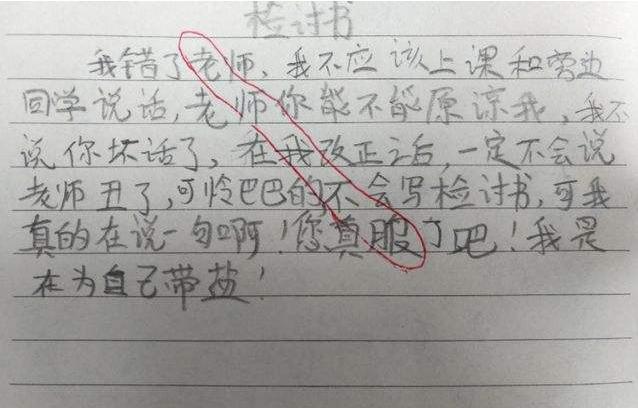 检讨书小学生藏头诗图片