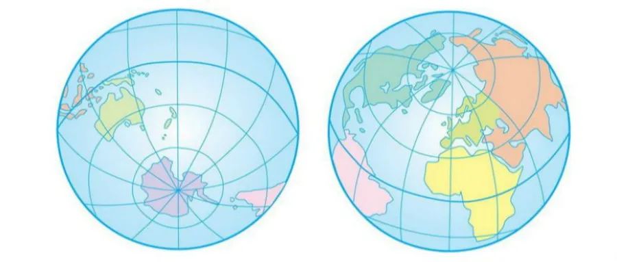 世界水陆半球分布图图片
