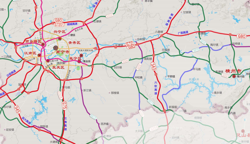 南宁二环高速公路地图图片