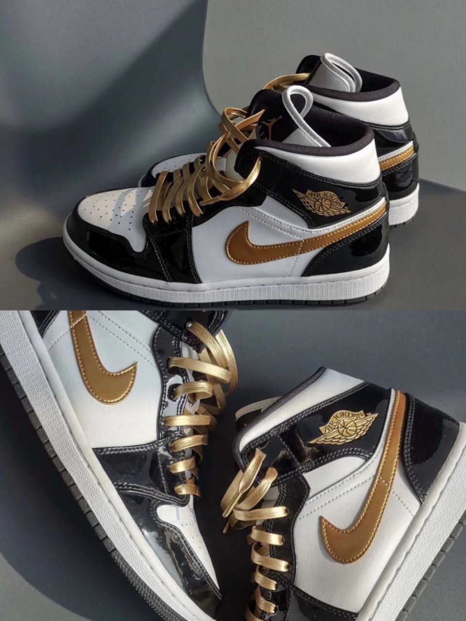 aj1小黑金 mid中的"高富帅 这个季节可以开始穿中高帮了,今天就穿了