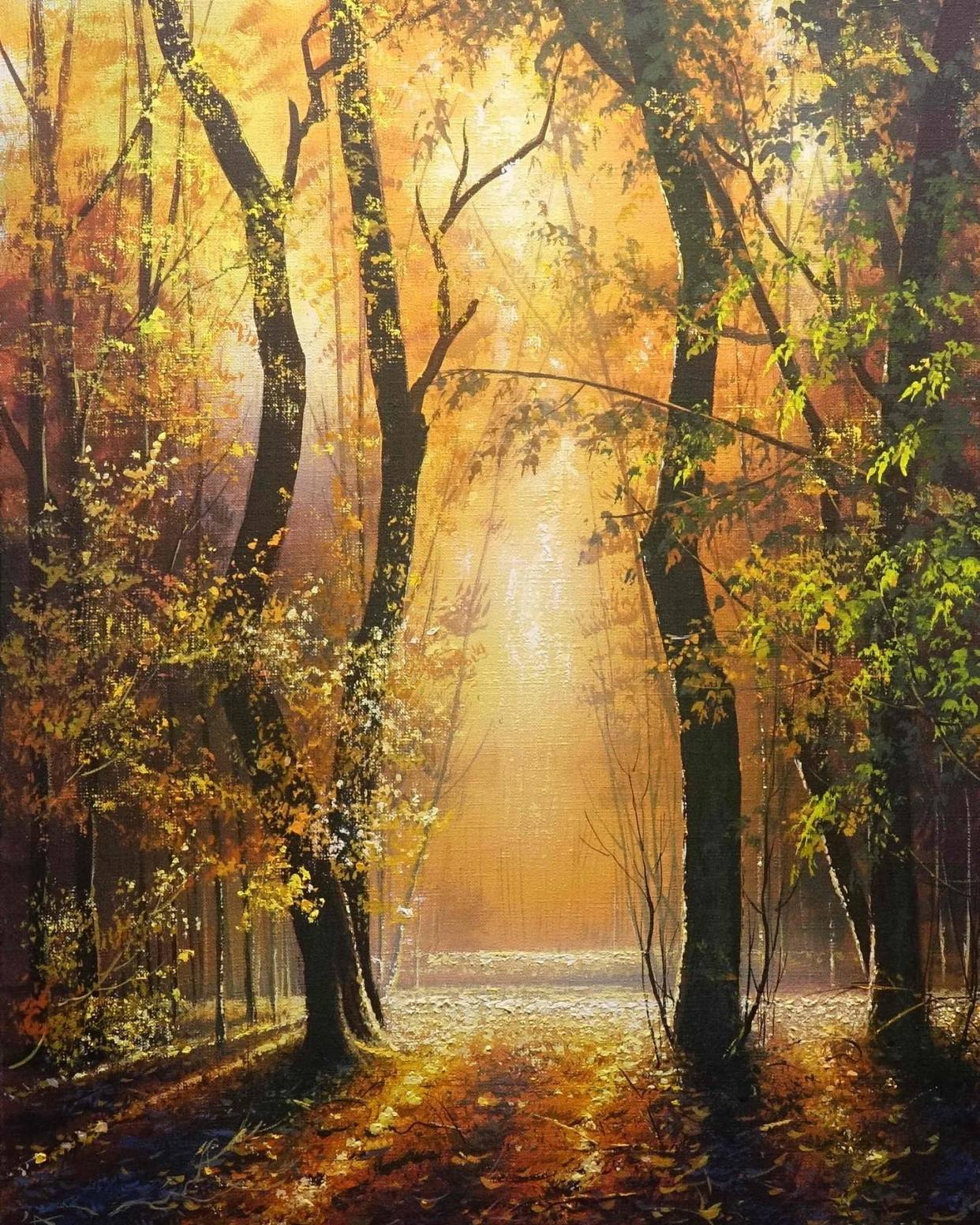 "光影大师"维克多的丙烯风景画作品,值得欣赏!转需